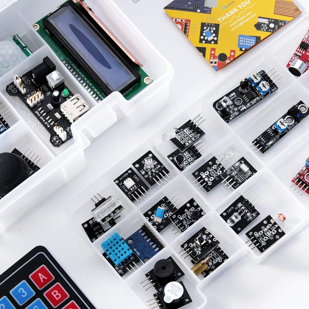 ELEGOO Upgraded 37 in 1 Sensor Modules Kit with Tutorial - ELEGOO-SMK
