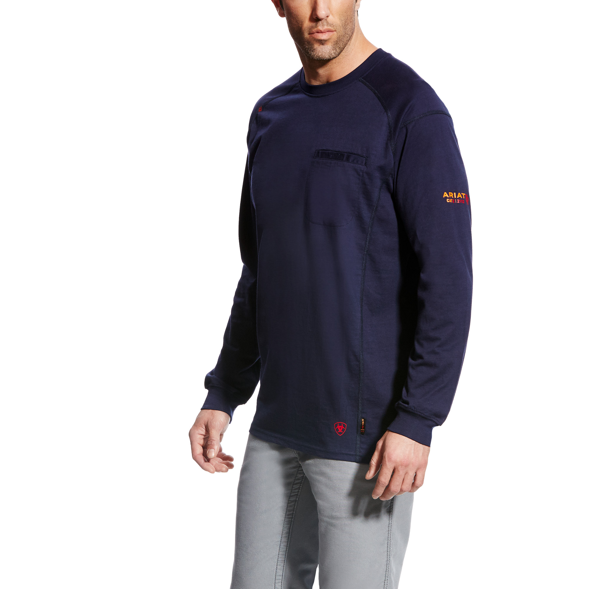 Mens Ariat FR Air Crew T-Shirt | Navy 